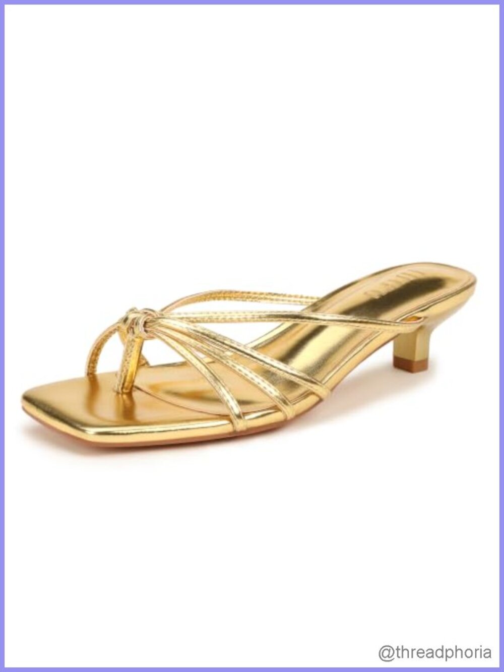 IDIFU IN2 Kitten Heels for Women Thong Square Open Toe Mule Heeled Sandals